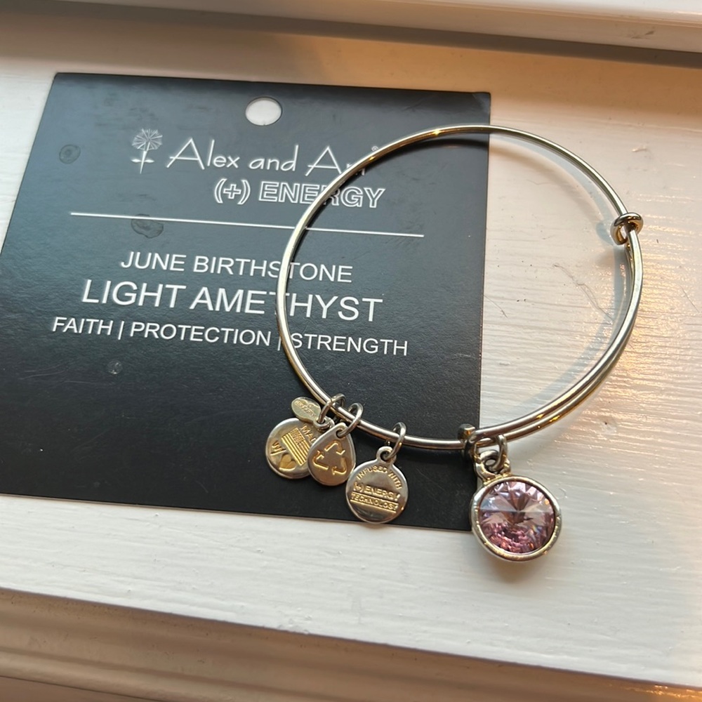 Alex and Ani amethyst June birthday bracelet